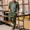 Survêtements pour hommes 2024 Dashiki robe nationale africaine haut et pantalon costume mariage dimanche prière décontracté mince