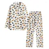 Pijamas femininos dachshund cão impressão loungewear feminino primavera outono algodão camurça tecido bonito pijamas masculinos conforto casa terno