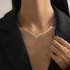 Pendant Necklaces Korean Fashion Flat Snake Chain Herringbone Necklace for Women Jewelry Charm Party Choker Necklace Party Gift Collares Para Muje L24313