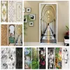 Stickers Corridor PVC Door Sticker Modern 3D DIY Abstract Fashion Wallpaper Living Room Art Door Poster SelfAdhesive Mural Stickers Home