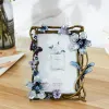 Frame European Style Metal Photo Frame Bird Floral Creative Enamel Photo Frame Display Art Home Decor Wedding Birthday Gifts