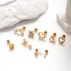 Saplama Küpe 1Piece 1.2 8mm G23/F136 Titanyum Eklentisi Kadınlar İçin Düz Dudak 2024 Kalp Zircon 16G Piercing Kıkırdak