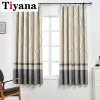 Cortinas Cortinas con estampado gris moderno, cortinas onduladas a rayas para dormitorio, Cortinas cortas opacas para sala de estar, balcón, cocina, Cortinas para ventana