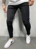 Retro Katı Streç Yırtılmış Skinny Jeans Erkekler Temel Bikter İnce Fit Elastik Y2K Denim Kargo Pantolon Günlük Pantalonlar Hombre Joggers 240305