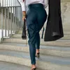 Pantalon Femme Curvy Femmes Taille Haute Faux Cuir Crayon Avec Fermeture À Glissière Décor Multi Poches Pour Slim Fit Pantalon Long Solide