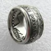 Bague en argent plaqué Morgan avec pièce de monnaie en forme de dollar, têtes, faite à la main, tailles 8 à 16, haute qualité, 2277