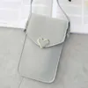 Sac à bandoulière Simple pour femmes, matériel de Type cœur, écran tactile Transparent, téléphone portable Simple, couleur unie, messager pour étudiant