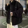 Herenjassen Harajuku Mode Casual Winter Warm Dubbelzijdig Katoen Gewatteerd Jasje Gothic Hip Hop Trend Losse Kraag Lamswol Brood