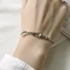 Charmarmband Solid 925 Sterling Silver Infinity Armband för kvinnor Link Chain Bangle Autentiska smycken