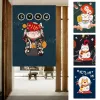 Curtains Japanese Lucky Cat Door Curtain Blackout Partition Short Curtains Kitchen Living Room Dustproof Halfcurtain Rideau Cuisine