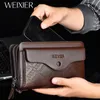 Factory wholesale mens shoulder bag 2 colors Joker leisure long business clutch bag multifunctional double zipper men purse thickened leather wallet 124#