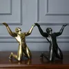 12 5 inch Art Deco Bronze Sculpture Creative abstract figure statue decorative296D