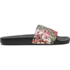 Pantoufles de styliste pour femmes et hommes, sandales d'été en cuir et tissu en caoutchouc, chaussures plates à fleurs, taille 36 à 45, 2024