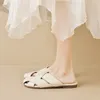 Slippers Women Fashion Baotou Half For Women's Summer Outwear Retro Flat Bottomed 43 Sandals Dames Muiltjes