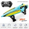35 kmh RC High Speed ​​Racing Boat Speedboat Remote Control Ship Water Game Kids Toys Children Bell Remote Control Boat 240307