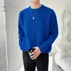 Men's Sweaters Autumn And Winter Male Loose Solid Round Neck Pullover Sweater/Men's Casual Warmth Twisted Flower Craft Long Sleeved Sweater