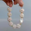 Yygem 19mm odlade vita pärlarmband handgjorda pärlpärla keshi pärla för kvinnor boho strandmode 240305
