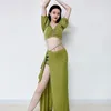 Stage Wear Dancer's Suit Costume Costumes Spandex Nylon Silk Guangdong Modal Linen Belly Dancing Top Women T5060 Favourite