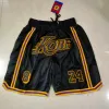 Custom Men Women Youth Los Angeles''Lakers''Team Basketball Shorts Just Don Short With Pockets Zipper Wear Casual Pant Gym Beach SweatpantsHip Pop Elastic Stitch