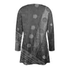 Women's T Shirts Patchwork Round Neck T-Shirt Loose Casual Long Sleeved Printed Pullover Medium Length Top Paired With Coat