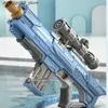 Sand Play Water Fun Gun Toys Water Gun Absorbering Automatisk explosionssäker elektrisk vattenpistol Made In Summer Outdoor Water Battle Interactive Beach Water Gun L240312