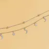 Colares de pingente estrela lua pingente clavícula colar camadas duplas contas minimalista mulheres moda colares verão todos os dias jóias bijoux l24313
