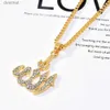 Pendant Necklaces Fashion Crystal Pendant Necklace Gifts Sweater Chain Necklaces Allah Golden Color Necklace Chain Simulated Anchor IslamicL242313