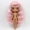 ICY DBS Blyth Doll 16 bjd joint body dark skin matte face purple mix pink hair toy 30cm girls gift 240311