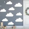 Autocollants muraux de nuages de grande taille, 9 pièces/ensemble, décalcomanies en vinyle, décoration de chambre d'enfant et de bébé, peintures murales d'art nuageuses amovibles
