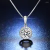 펜던트 목걸이 Yayi Fine Jewelry Princess Cut 2 CT 자연 입방 지르코니아 은색 웨딩 파티 반드시 작은 심장 선물