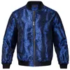 Giacca blu navy per man jacquard con cerniera jacquard cappotto pasiley tessuto sportivo uniforme a maniche lunghe tops abita per l'autunno inverno 240312