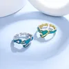 Cluster Rings Irregular Enamel Drip Glaze Process For Women Silver Plated Adjustable Open Finger Ring Female FriendshipJewelry Gifts