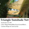 Nets Triangle Sun Shade Net Gray Fabrics Daying 90 ٪ في الهواء الطلق مضاد للتبريد حديقة Gazebo Shadow المظلة Net Sunshading Net