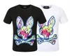 Psyco Bunny Koszulka Designer Sumna swobodna koszulka męska Szkielet Królik Nowy projekt Multity Men Men Shirt Designer T-shirt para krótkich topów 179