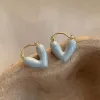 Boucles d'oreilles coréennes en or jaune 14 carats pour femmes, bijoux de luxe en métal rose clair, goutte d'huile, à la mode, élégants, cadeaux, nouvelle collection 2024