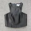 Gilet en cuir de mouton véritable pour femme, Gilet de luxe, à la mode, Streetwear, avec fermeture éclair, printemps-automne, 2024, TF5537