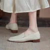 Casual Shoes Genuine Leather Daily Driving Flats Women Basic Moccasins Slip-On Cowhide Loafers Ladies Simple White Mules