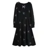 Casual Dresses QW French Hepburn Style Vintage Princess Graceful Brodery Floral Dress