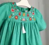 Mädchenkleider Babykleider Kinder bestickte Baumwolle Sommerpartykleid für Kostüm Blau Süßes Kleid Kleidung 2-6 Jahre Kleidung ldd240313