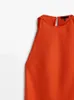 ZBZA Womens Round Neck Sleeveless Side Slit Long Dress Vintage Chic Halter Slim Midi Dresses Female Pullover Sundress 240306