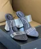 최고 브랜드 여성 Nala Black Stain Sandals 신발 레이디 파티 웨딩 크리스탈 힐 검투사 Sandalias Luxury Summer Walking EU35-43 상자와 함께