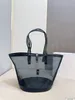 حقيبة مصممة نساء حقبة حقيبة شفافة PVC Beach Bag Black Net Barge Large Handbag Counter Counter Bag Women Wyg