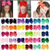 62 Color 6 inch Boutique Solid Ribbon Grosgrain Hair Bow With Clips For Kids Girls Handmade Hair Accessories Party Decoration