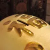 Коробка золото керамическое свиноводное свиноводное банк сейф за деньги сгибание банки монеты банк Дом аксессуары талисман артефакт дома