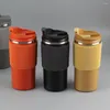 Bouteilles d'eau Double paroi en acier inoxydable isolé sous vide tasse à café tasse de voyage avec manchon en silicone