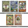 Filmer Frosted Privacy Window Film Static Cling Stained Glass Film Retro European Church Colorful Window Stickers Dusch Badrumdekor