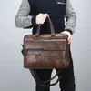 Men portföljis Bag Classical Retro Pu Leather Luxury Brand Business Handbag Male Crossbody Axla Laptop Computer Case 240313
