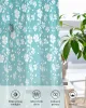 Gordijnen Teal Flower Tule Woonkamerdecoratie Transparante vitrages Slaapkamer Keuken Voile Chiffon Gordijnen