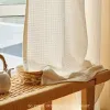 Perdeler Modern şeffaf krem ​​tül perdeler oturma odası yatak odası yumuşak kumaş pencere voile şeffaf perdeler ev dekor perdeleri