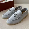LP Shoes 1:1 Men women Loafers LoroPin Flats Slip On Casual Shoes Boat Shoes Soft Suede Leather Luxury Designer Footwear Big Size